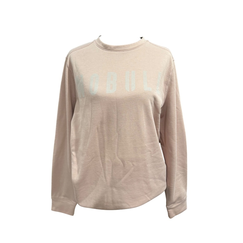 NOBULL Womens Crewneck Sweatshirt Pink Logo Fleece Pullover Size M